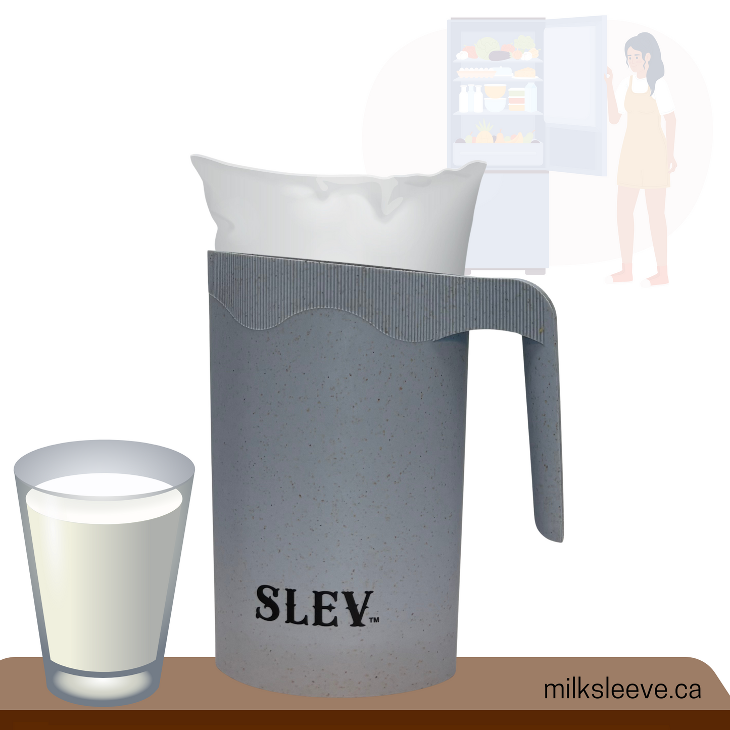 Milk Bag Pitcher Holder Wheat straw Eco Friendly, Blue