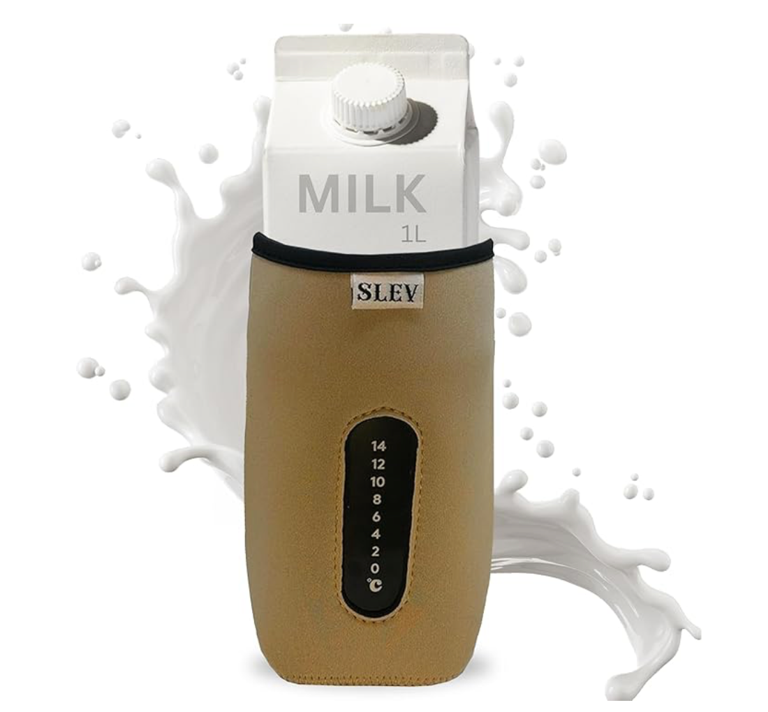 1L Cover Sleeve for Milk or Cream. Keep Milk Colder for longer. Built in thermometer