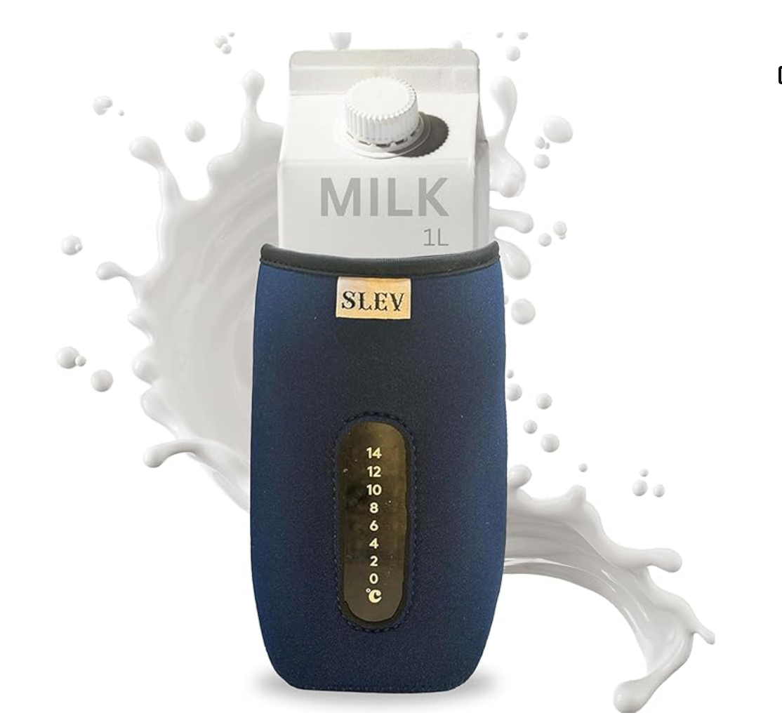 1L Cover Sleeve for Milk or Cream. Keep Milk Colder for longer. Built in thermometer
