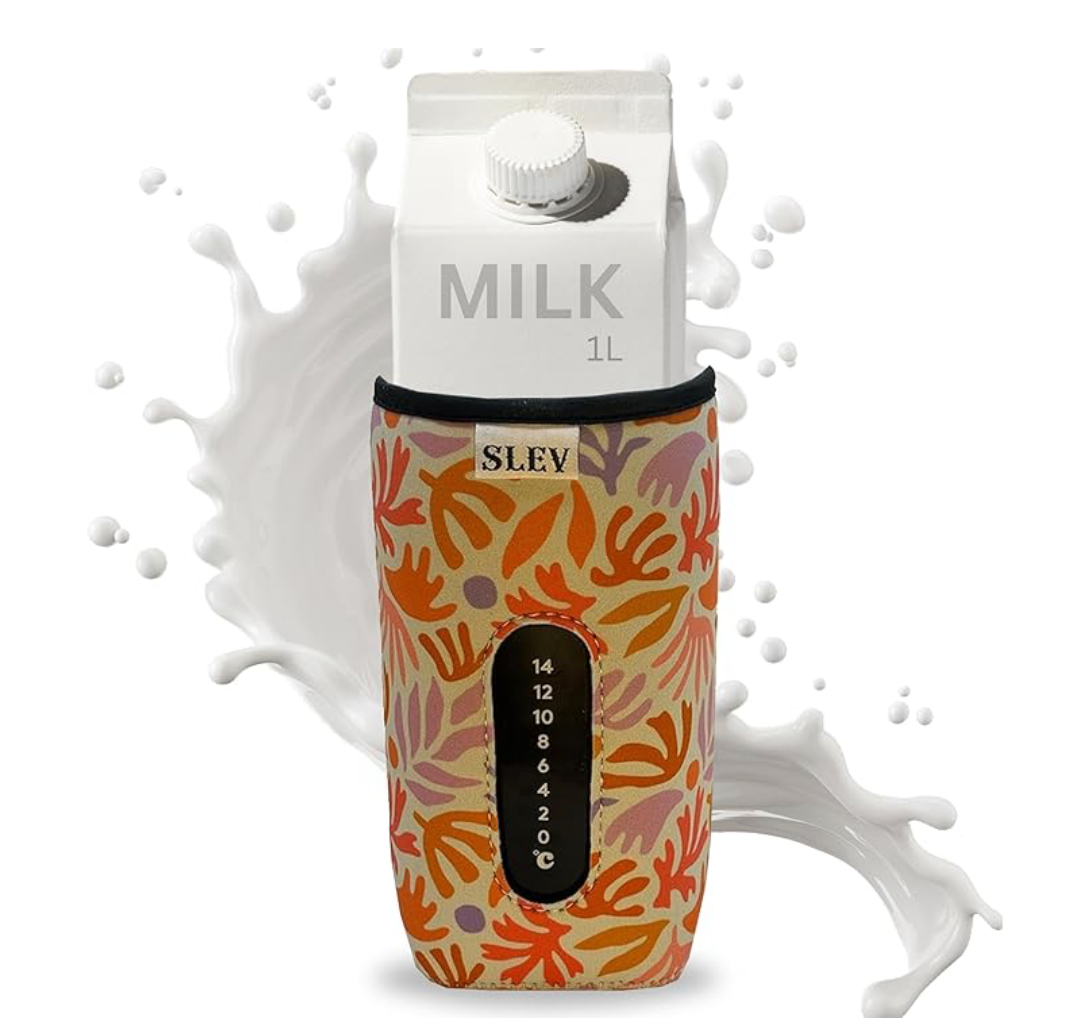 1L Cover Sleeve for Milk or Cream. Keep Milk Colder for longer. Built in thermometer